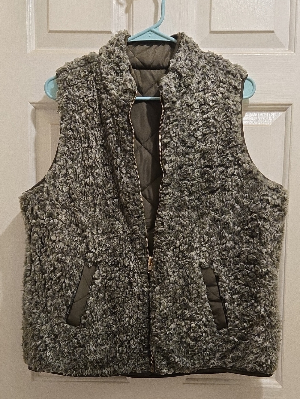 Maurices Gray Faux-Shearling Vest